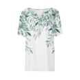 thumbnail image 4 of Printed Shirts for Women Women Button up Shirts V Neck Graphic Tees Boho Floral Print Tunic Shirt, 4 of 5
