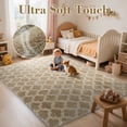 thumbnail image 3 of CozyDesg 4'x6' Area Rugs for Living Room，Black Rugs Shag Fluffy Shaggy Bedside Carpet, Large rug for Living Room Bedroom Dining Room Office Home Decor,Beige & White, 3 of 8