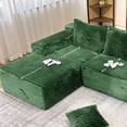 thumbnail image 3 of Kelyda 104'' Modular L-Shaped Sectional Sofa, Modern Memory Foam Deep Seat Corduroy Boneless Cloud Couch Green, 3 of 8