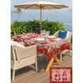 thumbnail image 4 of Outdoor Tablecloth with Umbrella Hole and Zipper, Valentine's Day Rectangle Table Cloth 60x120 Inch Waterproof Tablecloth, Red Gnomes Roses Love Wood Grain Brown Picnic Table Cover for Patio Camping, 4 of 7