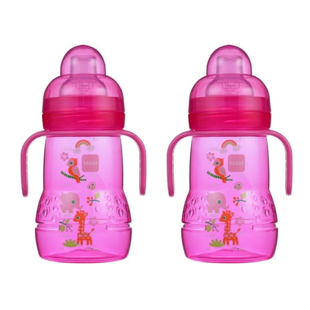 MAM Trainer Bottle Bundle, 8oz, 1 Pack (2 Count), Girl
