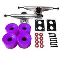 LONGBOARD TRUCKS WHEELS BEARINGS 6.0 Raw, 76mm Solid Purple