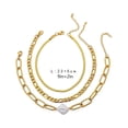 thumbnail image 4 of Up to 65% Off Gold Three-layer Chain Diamond Pearl Foot Chain,Minority Design Sense Necklace Rings Earring Jewelry on Clearance, 4 of 5