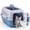 Gray&Blue, variant on EDX Dog Crates for Small Dogs & Cat Carriers, Two-Door Plastic Pet Kennel, Top & Front Loading, 23", Gray&Blue