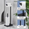 thumbnail image 3 of Porta Rollos Papel de baño,Soporte para higiénico de baño,Base Pesada,Acero Inoxidable, Capacidad para 4 Rollos de Papel tisú,Negro, 3 of 7