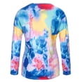 thumbnail image 5 of LYXSSBYX Women Long Sleeve Dress Hot Sale Clearance Fashion Women's Oversized Tie-Dye V Neck Long Sleeve Casual Loose T Shirts Tops, 5 of 9