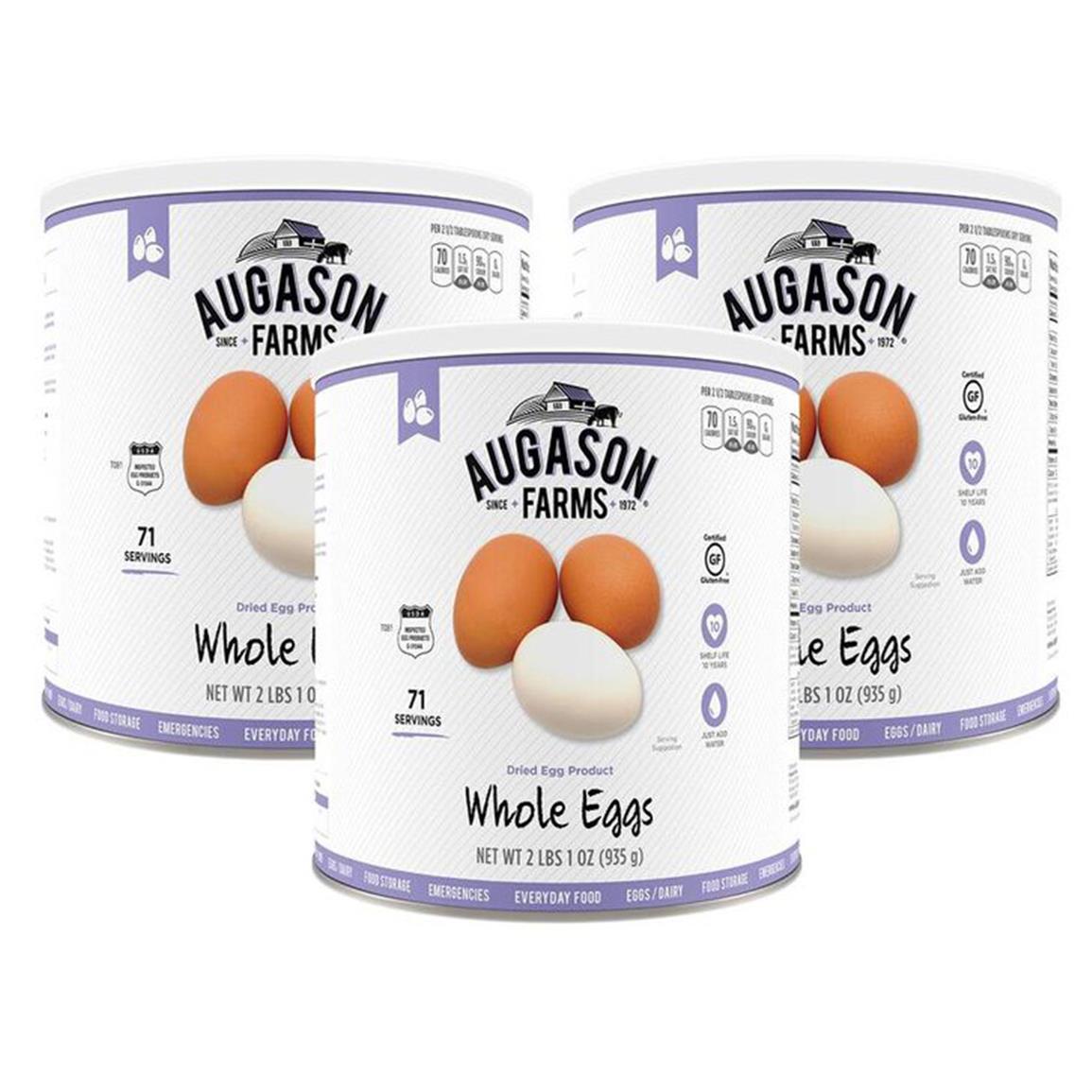 Augason Farms Dried Whole Eggs 3 Cans Combo