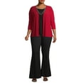 thumbnail image 5 of Ella Samani Women's Plus Size 3/4 Sleeve Cardigan with Necklace, 5 of 6