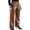 Apricot, variant on Gupgi Women Leather Pants High Waist Straight Slimming Pocket Fall Trousers