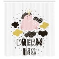 thumbnail image 3 of Ambesonne Dream Shower Curtain, Unicorn in the Sky with Stars, 69"Wx70"L, Pink Black Earth Yellow, 3 of 3