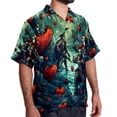 thumbnail image 2 of Love Men's Short Sleeve Poplin Shirt, Casual Printed Beach Button Down Summer Unisex Shirts, 2 of 6