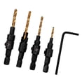 thumbnail image 1 of de brocas de avellanado de carpintería de de 4 piezas, herramienta de tornillo de ajuste de vástago hexagonal shamjiam Juego de brocas avellanadoras, 1 of 8