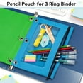 thumbnail image 4 of Pencil Pouch for 3 Ring Binder, Bulk 36 Pack 3-Holes Zipper Pencil Pouches in Assorted Colors, Sturdy and Durable Cloth Pencil Holder with Clear, 4 of 5