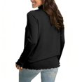 thumbnail image 2 of Women's Long Sleeve Mock Neck Base Tee Casual Trim Top Plus Size Lightweight, 2 of 5
