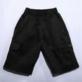 thumbnail image 4 of Kids Cargo Pants Black Shorts Elastic Waist School Kids Boys' Athletic Shorts Boys' Shorts 9-10 Years Summer&nbsp;Clothing, 4 of 8