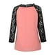 thumbnail image 5 of Puntoco Camiseta de gasa de manga larga mediana con encaje para mujer con cuello en V y camiseta suelta grande Puntoco Puntoco-4424, 5 of 9