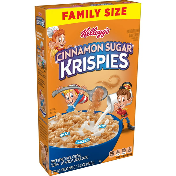Kellogg's Cinnamon Sugar Krispies Breakfast Cereal, Original, 17.2 Oz ...