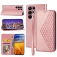 thumbnail image 1 of Case for Samsung Galaxy S22 Ultra, Magnetic Matte Premium PU Leather Stand Flip Cover with Card Slots and Wallet, Shockproof and Full Body Protection Compatible with Galaxy S22 Ultra - Rosegold, 1 of 6