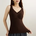 thumbnail image 2 of ZyeKqe Womens Tank Tops with Built in Bra Pajamas Vests V Neck Sleeveless Undershirts Soft Comfy Base Layer Top, 2 of 10