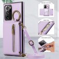 thumbnail image 6 of Decase Compatible with Samsung Galaxy Note 20 Ultra Case with Card Holder and Strap for Women,Crossbody Lanyard,Stand Ring Kickstand,Snap Clasp,Phone Wallet Case,Purple, 6 of 10