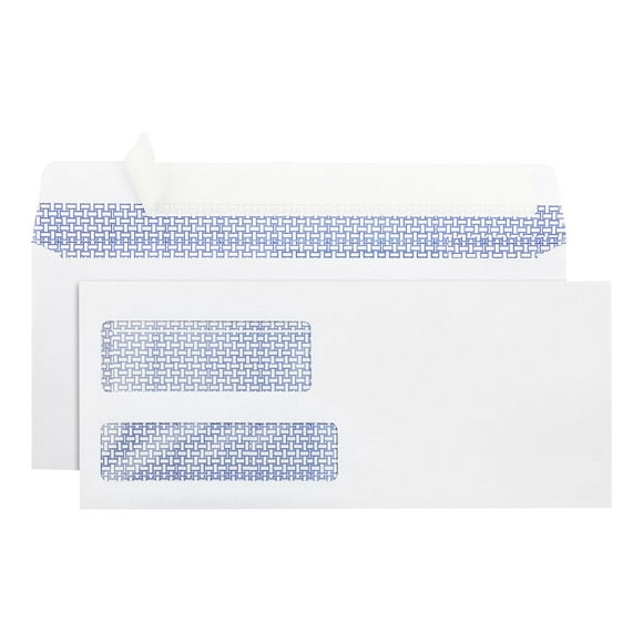 Sobres HERKKA N.º 9 de doble ventana 9,8 x 22,5 cm, paquete de 500
