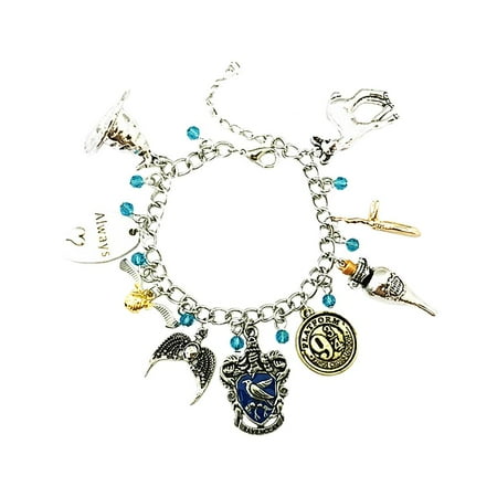 - Harry Potter Ravenclaw Silver Tone Cartoon Comic Logo Charm Bracelet w/Gift Box by Superheroes