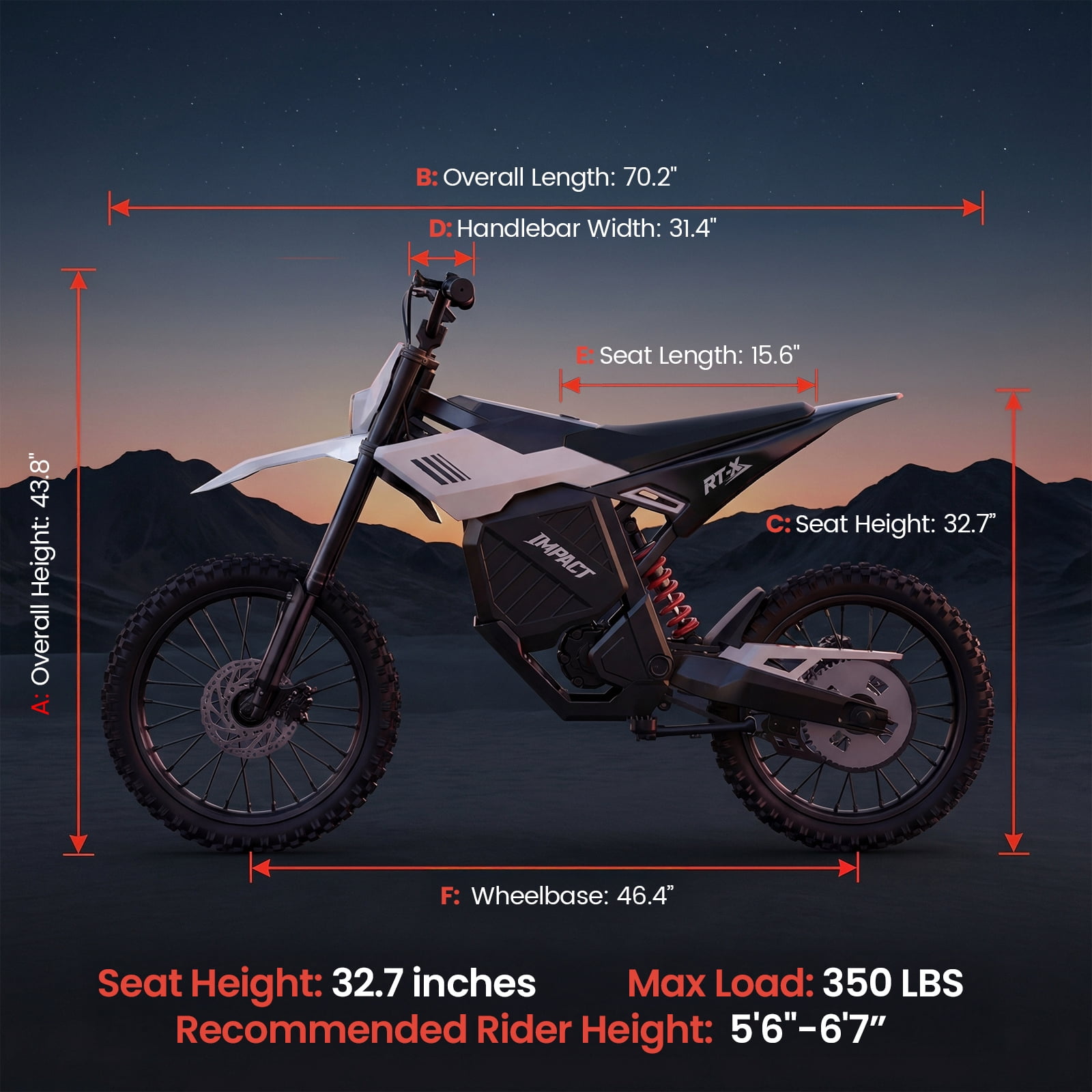 ESKUTE RT-X Electric Dirt Bike for Adults, 6500W Peak Motor, 53+