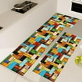 thumbnail image 2 of Farmhouse Kitchen Rug Sets 3 Piece,Blue Brown Red Non Slip Kitchen Rugs and Mats Set,Boho Patchwork Rugs for Floor Washable Kitchen Floor Rugs for Hallway Laundry Room 20x32+20x47+20x59 Inch, 2 of 3