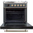 thumbnail image 3 of ILVE Majestic II 30" NG Glass Door Modern Metal Range in Blue Gray/Brass, 3 of 3