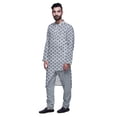 thumbnail image 2 of Atasi Kurta-Pyjama Long Asymétrique à Imprimé pour Hommes, Tenue de Fête, 2 of 4
