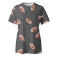 thumbnail image 4 of TSADFHJI Chandails en Molleton Femmes 2X T-Shirt Décontracté Imprimé Cool Manches Courtes Col Rond Blouse L Gris Foncé, 4 of 5