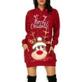 thumbnail image 2 of Chandail en Molleton de Noël pour Femmes, Cardigan à Col Rond Chaud, Veste de Mode à Capuche, Fermeture Mi-Longue, Imprimé de Vacances, Pull à Manches Longues, Pull de Noël, 2 of 6