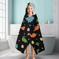 thumbnail image 6 of Black Dinosaurs Eggs Cacti Pattern Hooded Bath Towel，60"x35" for Ages 3 To 12 Kids, Quick Dry Lightweight Soft Microfiber Hood Beach Towel Cover Up for Kids, 6 of 7