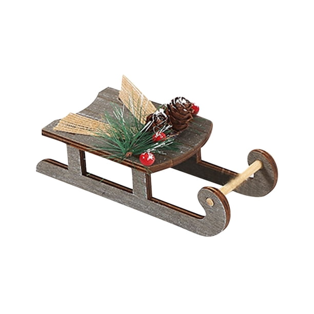 Colgante Trineo Decorativo Ganfancp Día de Navidad Artesanía de Madera Liquidación 1X