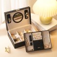 thumbnail image 2 of sweethay Caja de joyería Cajas de paquete de de terciopelo Compartimiento de cuero Soporte de almacenamiento Anillos Collar Pendientes Cuentas Ropa, zapatos y accesorios Miscelánea Rosa claro, 2 of 6
