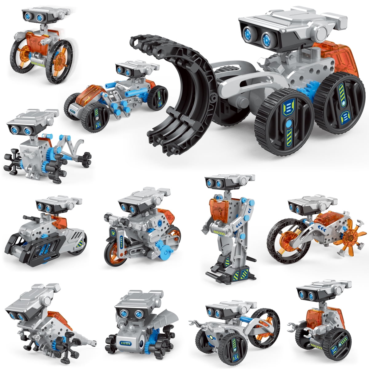 12 in 1 Robot Architecture Education Kit STEM Gift for Boys Aged 3-13, DIY Science Robot Toys for Children and Teenagers' Birthday, 202 pieces