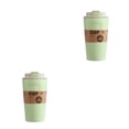 thumbnail image 4 of Wosthever Botella de café de bambú Agua Refrigeración del automóvil Taza de plástico térmico Vasos de gran capacidad para viajes Camping Verde 2Conjunto, 4 of 6