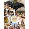 thumbnail image 5 of Black Spring Floral Table Cloth, Vintage Botanical Watercolor Waterproof Tablecloth for Square Tables, Reusable Washable Fabric Table Cover for Restaurant Kitchen Dining Tables 60"x60", 5 of 6