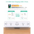 thumbnail image 2 of Abrazadera de escritorio Power Strip Mifaso PD30W con 4 salidas y 4 puertos USB, 2 of 7