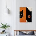 thumbnail image 3 of Nawypu  Boho Black Cats Wall Art Print - Minimalist Animail Cat Decor Canvas Print - Mid Century Geometric Sun and Moon Artwork for Bedroom Decor, 3 of 4