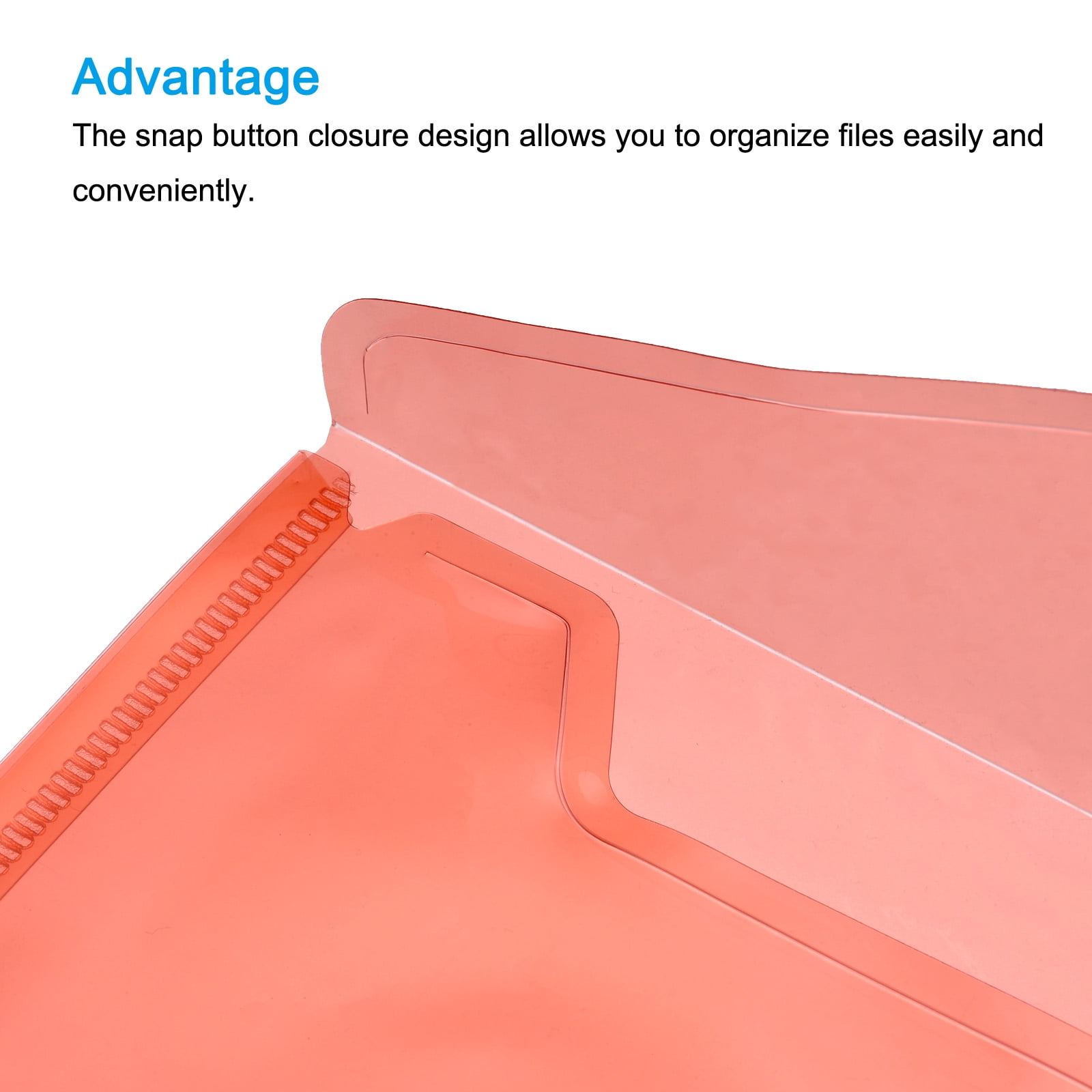 Unique Bargains File Folder Plastic Envelopes Document Organizer Red