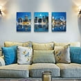 thumbnail image 3 of city at night blue farmhouse Wall Art for Living Room bedroom Wall Artworks Pictures office bathroom decor wall Decoration, 12x16 inch/piece, 3 Panels Home Wall decor posters canvas painting for wall, 3 of 6