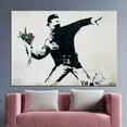 thumbnail image 3 of Painting Artwork, Street Wall Decor, Banksy Flower Bomber Art Canvas, Anarchy Graffiti Poster, Flower Graffiti Artwork, Banksy Printed Canvas, Canvas Wall Decor - Rolled Canvas, 3 of 9