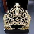 thumbnail image 2 of Zhuge Tiara de boda para novia, diadema de princesa, corona nupcial, joyería para el cabello con diamantes de imitación de cristal, decoración para cumpleaños, boda de princesa, novia (blanco), 2 of 4
