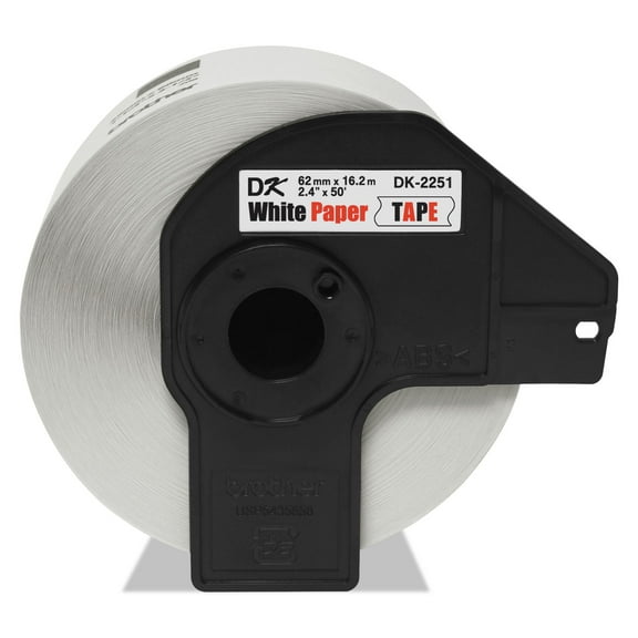 Brother Genuine DK-2251 Continuous Length White Paper Labels Two Color (Black/Red) for Brother QL Label Printers, 2.4 in x 50 ft (62 mm x 15.2 m), DK2251