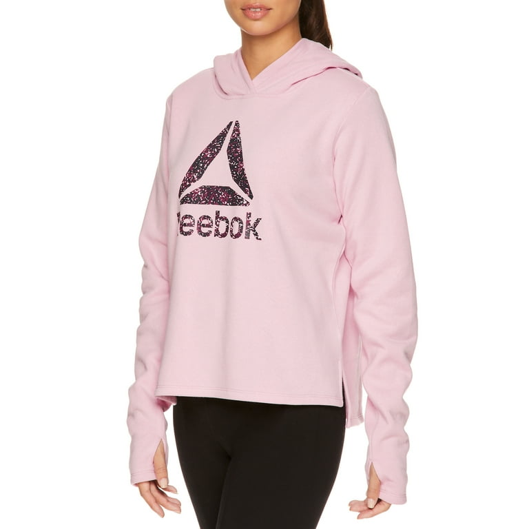 Reebok women's side slit fleece best sale sweatshirt