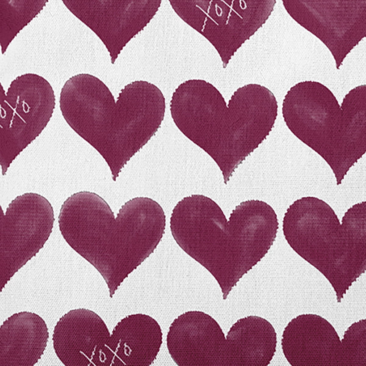 18"x18" Simply Daisy Valentines XOXO Colored Hearts Poly Indoor/Outdoor Pillow, Magenta Qty 1