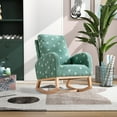 thumbnail image 6 of Newboti 26.8"W Modern Rocking Chair for Nursery, Mid Century Accent Rocker Armchair w/Side Pocket, Upholstered High Back Wooden Rocking Chair for Living Room Baby Kids Room Bedroom, Green Boucle 89043, 6 of 16