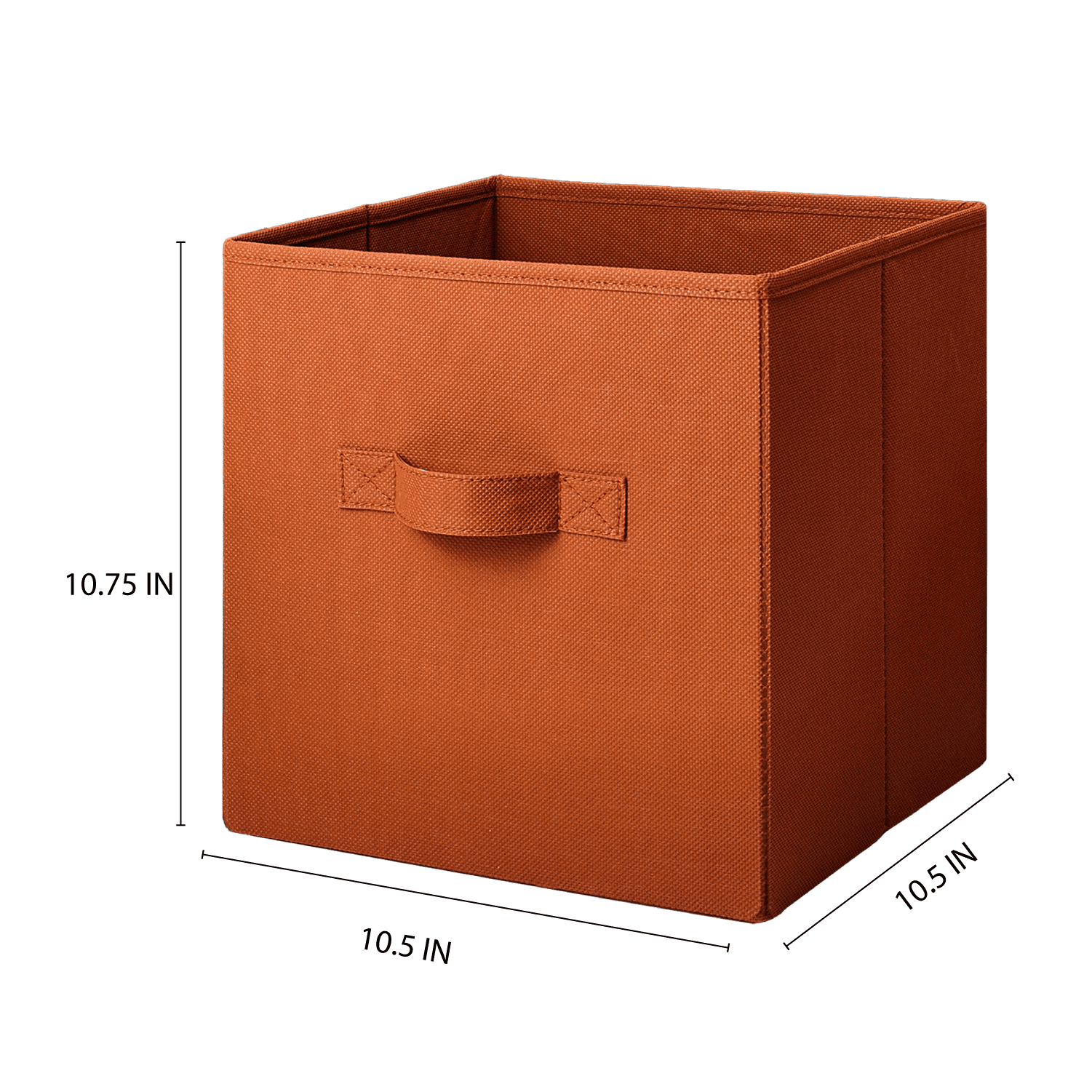 Mainstays Collegiate Collapsible Fabric Bins 10.5X10.5, Texas Orange, 4 Pack