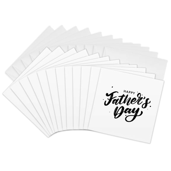 3drose, Happy Fathers Day Greetings Gift for Dad, 12 Greeting Cards with Envelopes